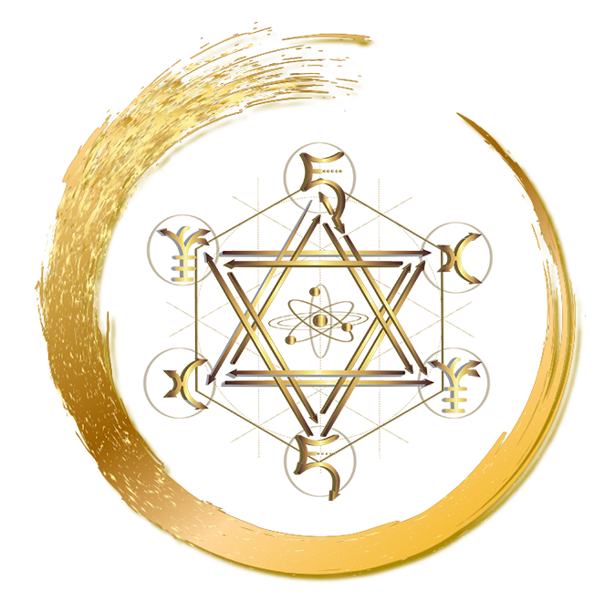 Evolution technology symbol with gold frame